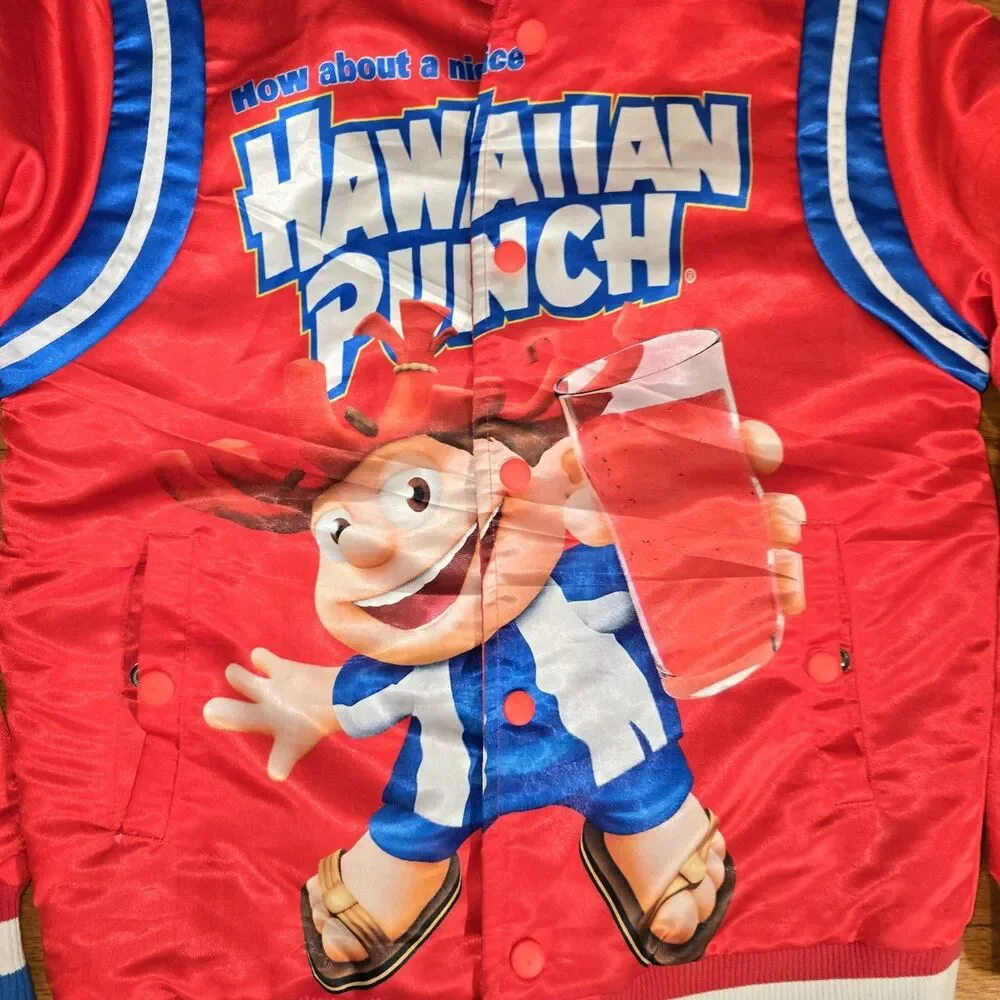 Hawiian Punch DeKryptic Red Satin Jacket SMALL Street Wear Hip Hop